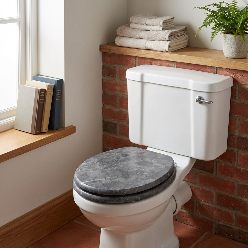 Moonlight Marble Grey Toilet Seat Image 5