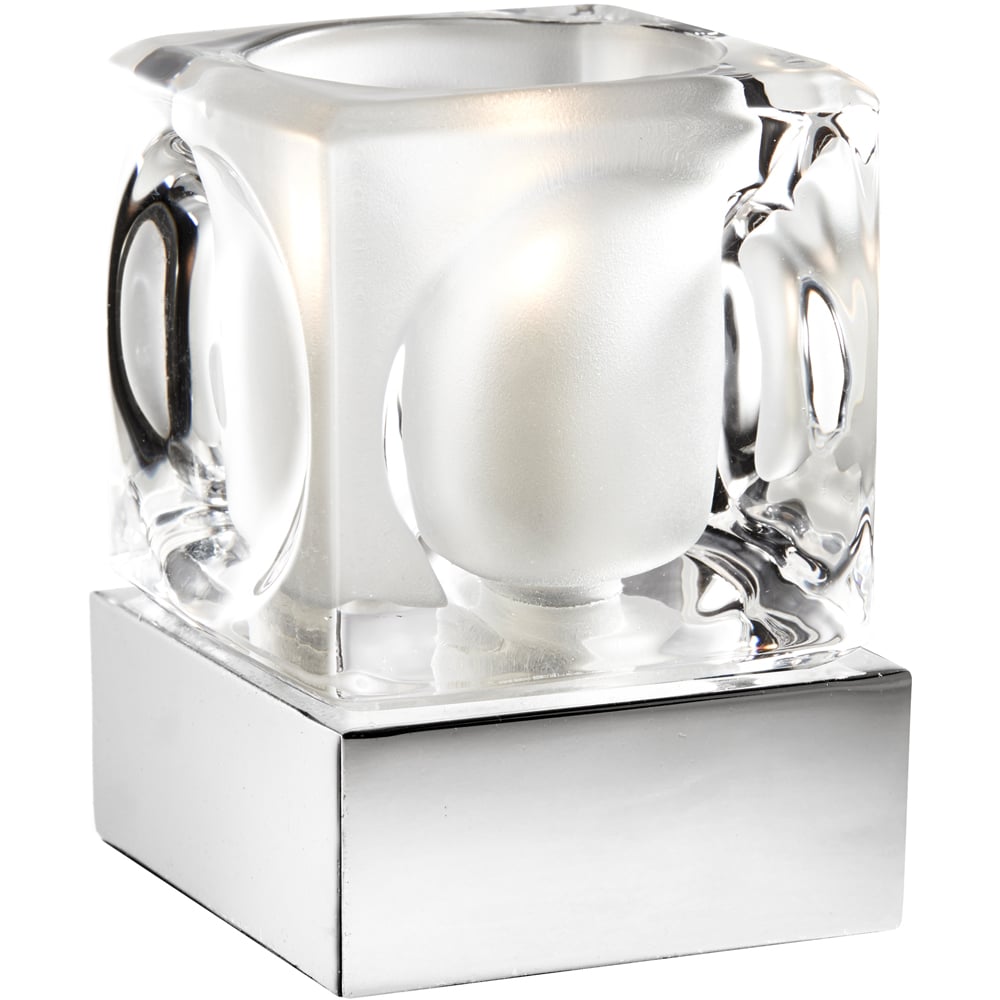 Lighting Collection Ice Cube Glass Shade Touch Lamp Image 3