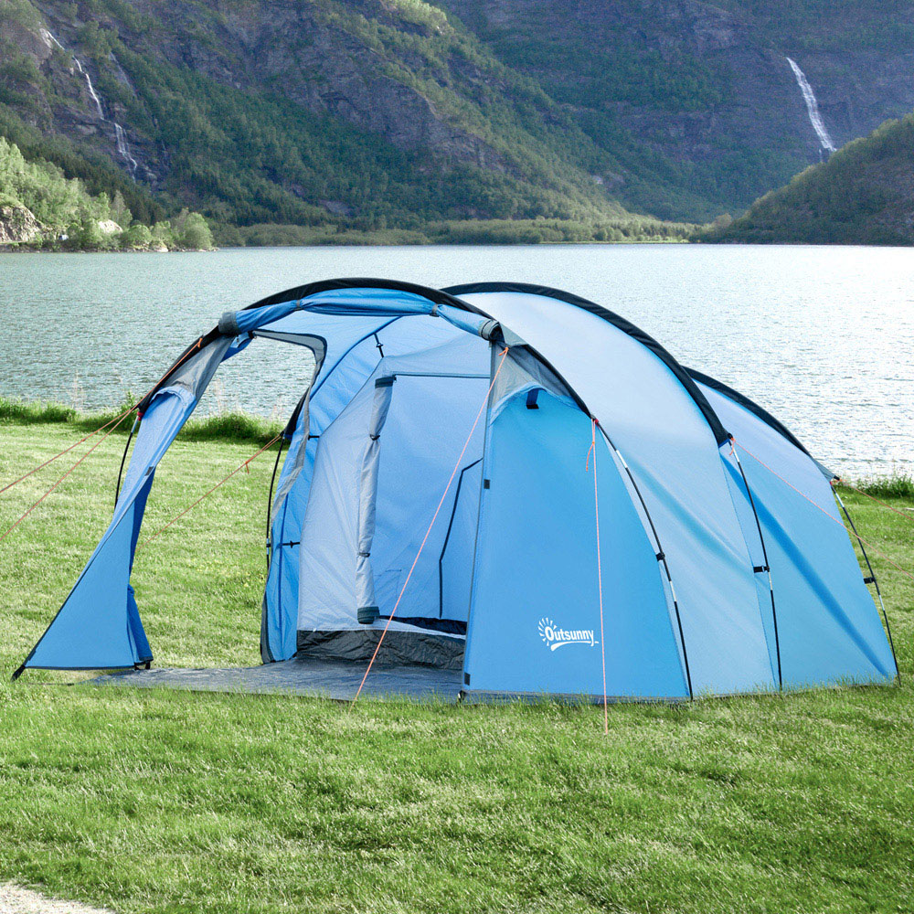 Outsunny 2-3 Person Vestibule Camping Tent Blue Image 2