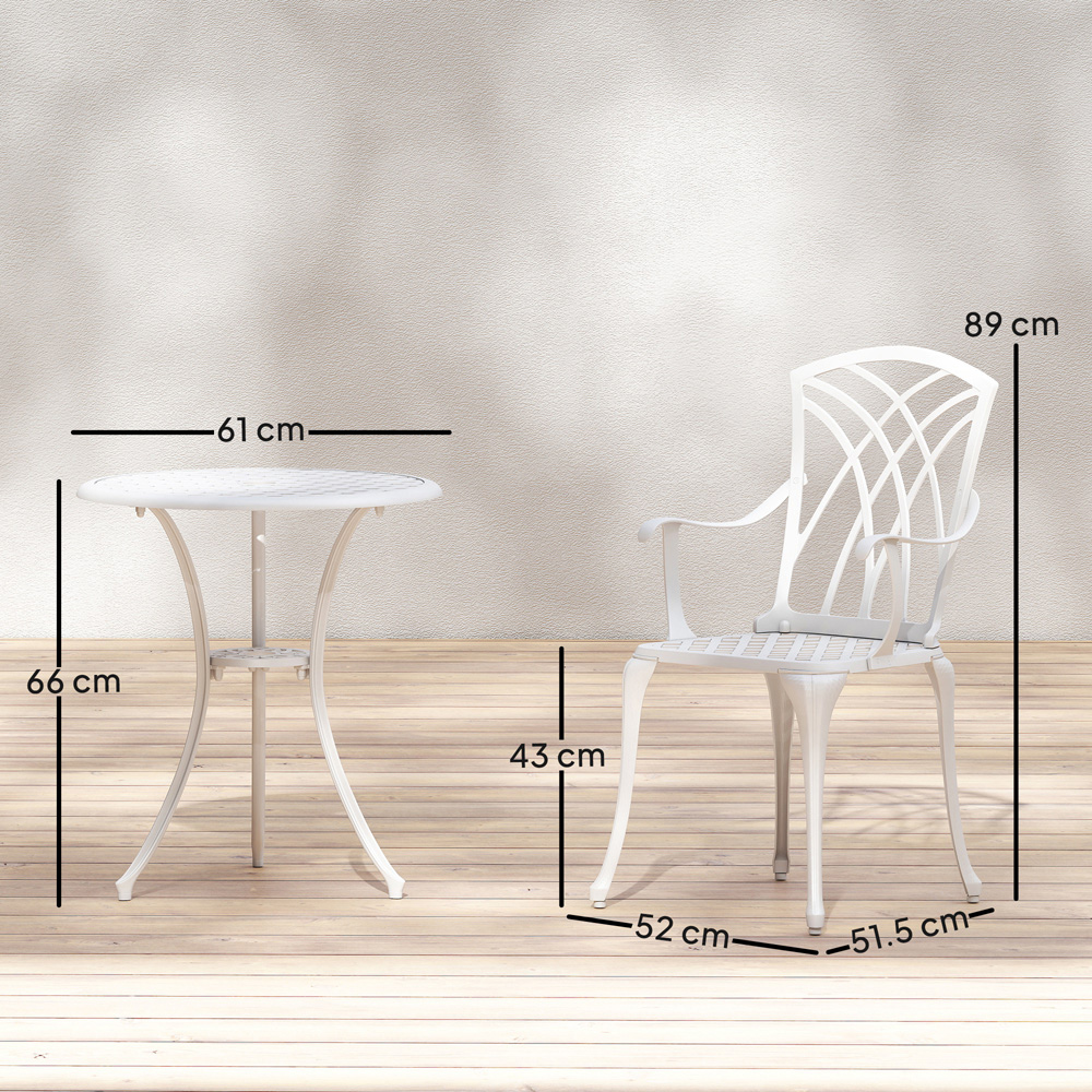 Outsunny 2 Seater Garden Bistro Set with Umbrella Hole Image 9