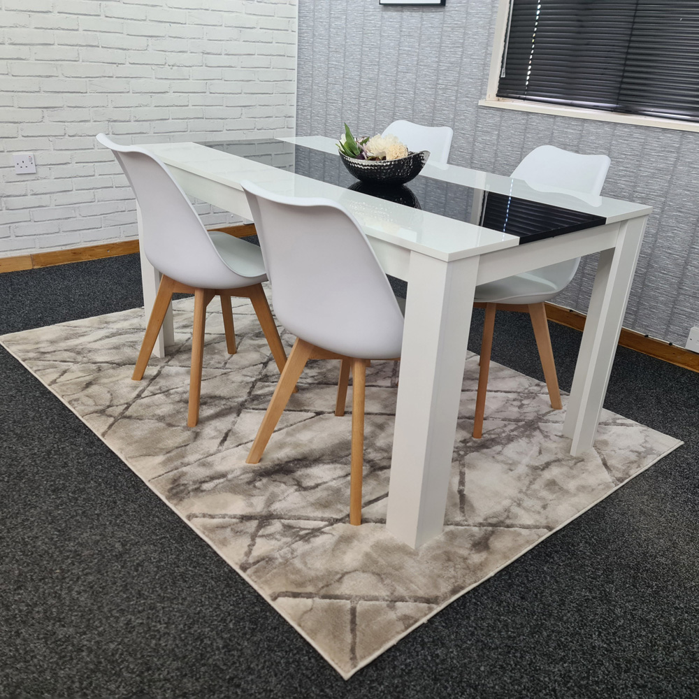 Kosy Koala 4 Seater Plastic Dining Set Black and White Image 5