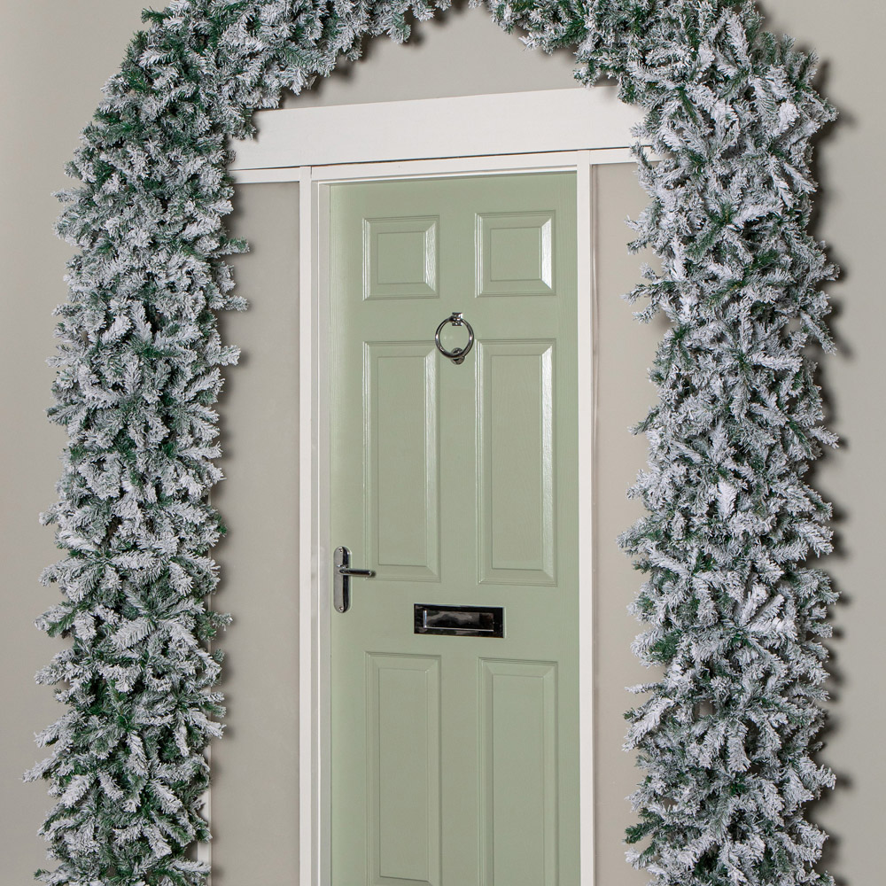 Samuel Alexander Double Door Snow Flocked Christmas Tree Arch with 2000 Tips 8ft Image 7