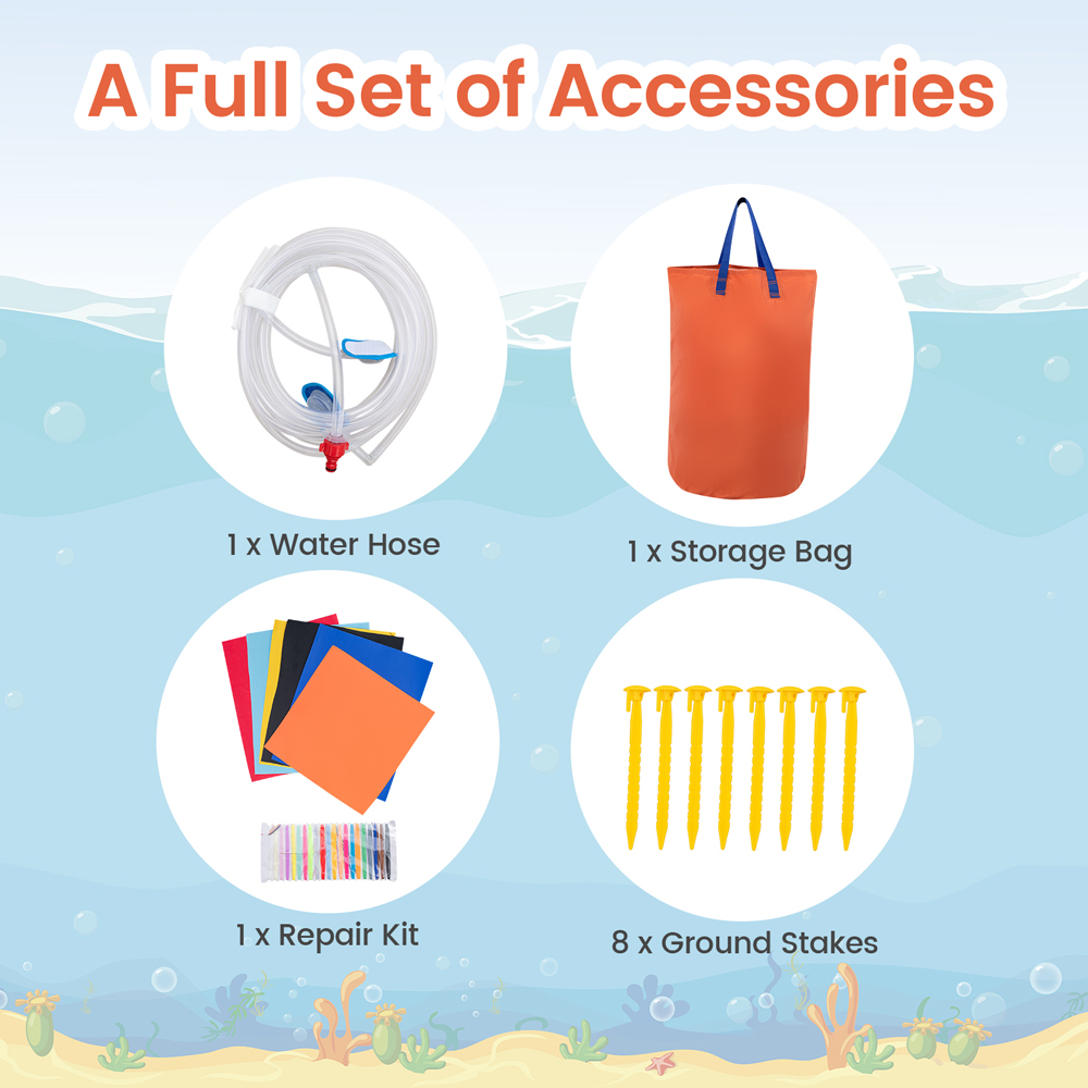 Costway 5 in 1 Pirate Theme Inflatable Water Slide Park Image 8