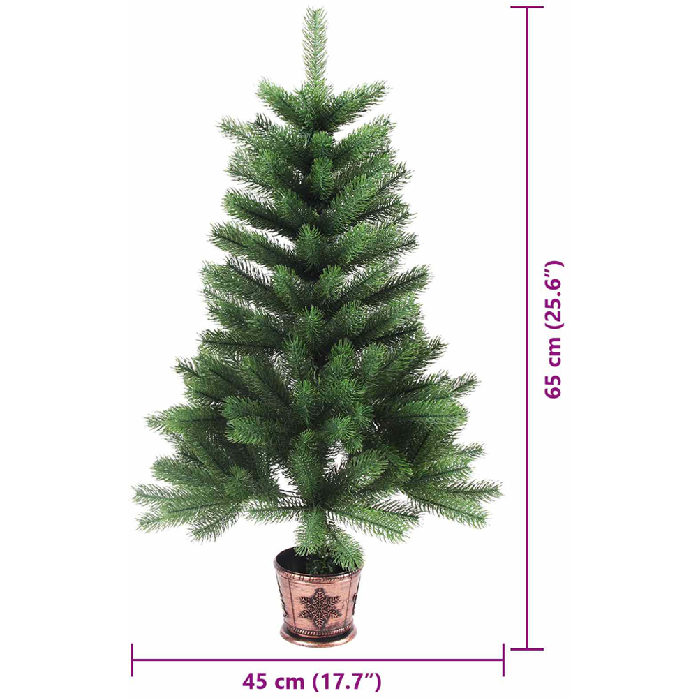 vidaXL Pre-Lit Blue Baubles Green Artificial Christmas Tree 2ft Image 3