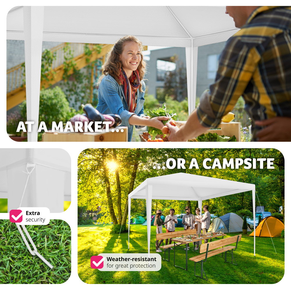 tectake Kara 3 x 3m White Water and UV Resistant Gazebo Image 8