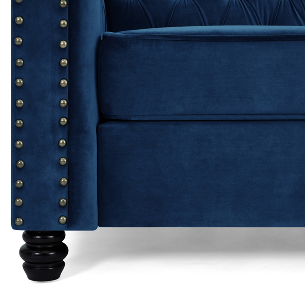 Home Detail Chesterfield 2 Seater Studded Blue Velvet Sofa Image 5