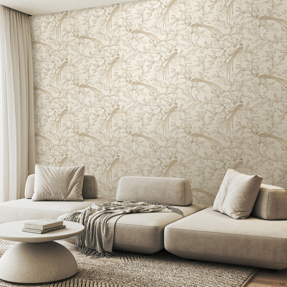 Hoopla Walls Purity Bird Toile Cream Wallpaper Image 2