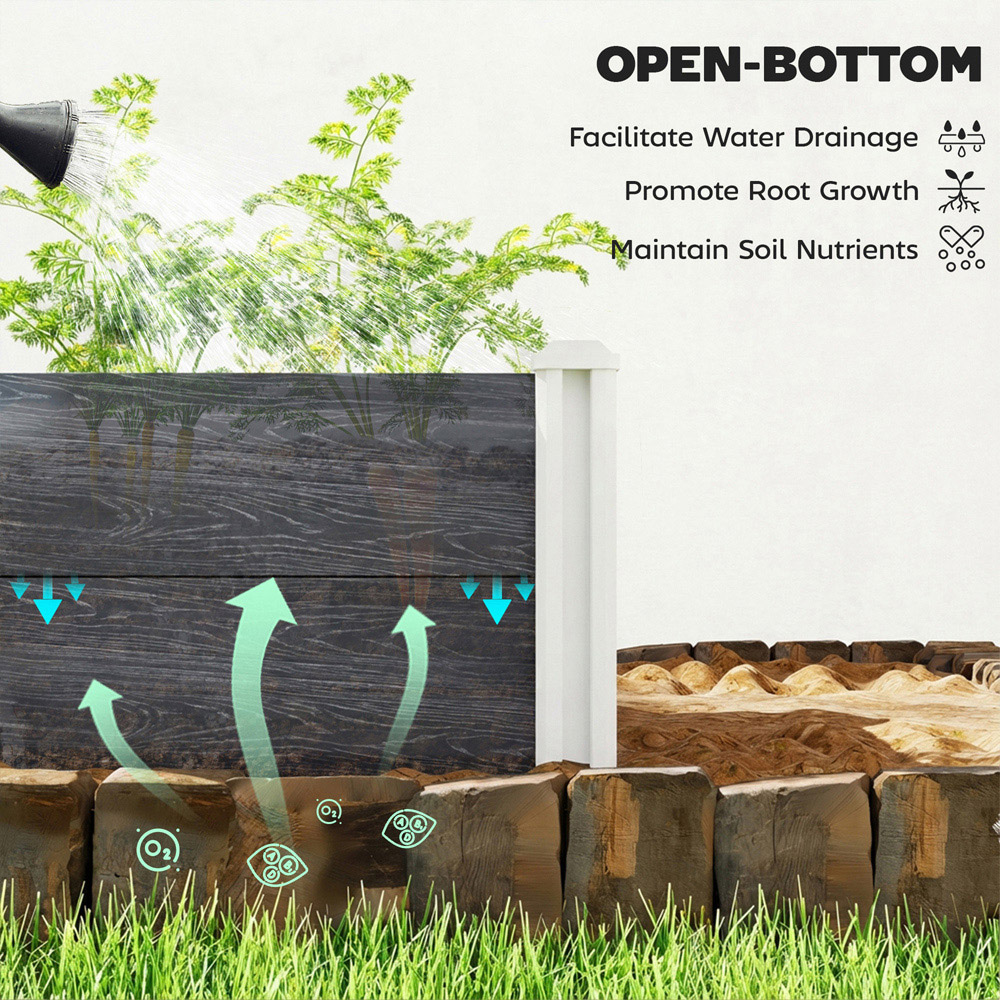 Outsunny Grey Vinyl Raised Garden Bed Kit 30 x 90 x 90cm Image 5