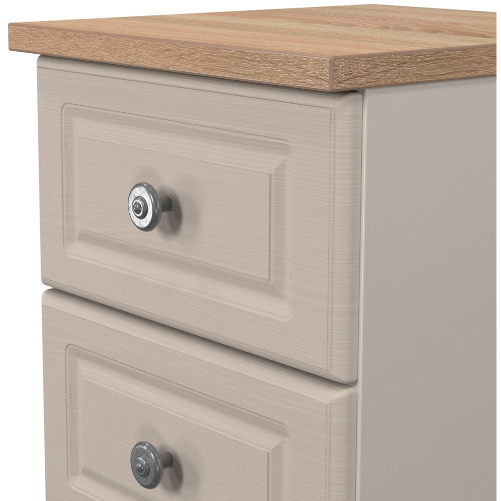 Crowndale Norfolk 2 Drawer Kashmir Ash and Bardolino Oak Compact Bedside Cabinet Ready Assembled Image 6