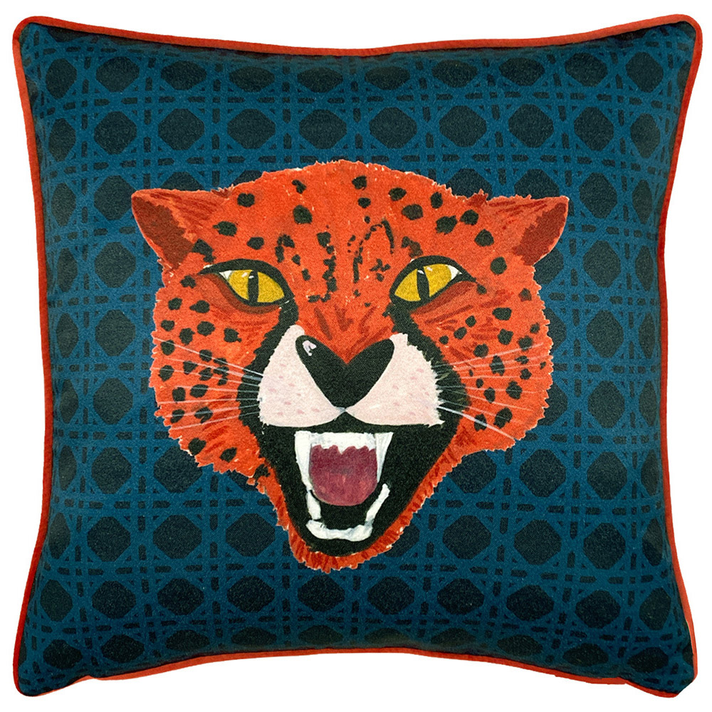furn. Untamed Blue Cheetah Cushion Image 1
