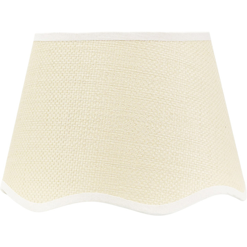 ValueLights Dutton Natural Scallop Edge Small Lamp Shade with White Trim Image 1