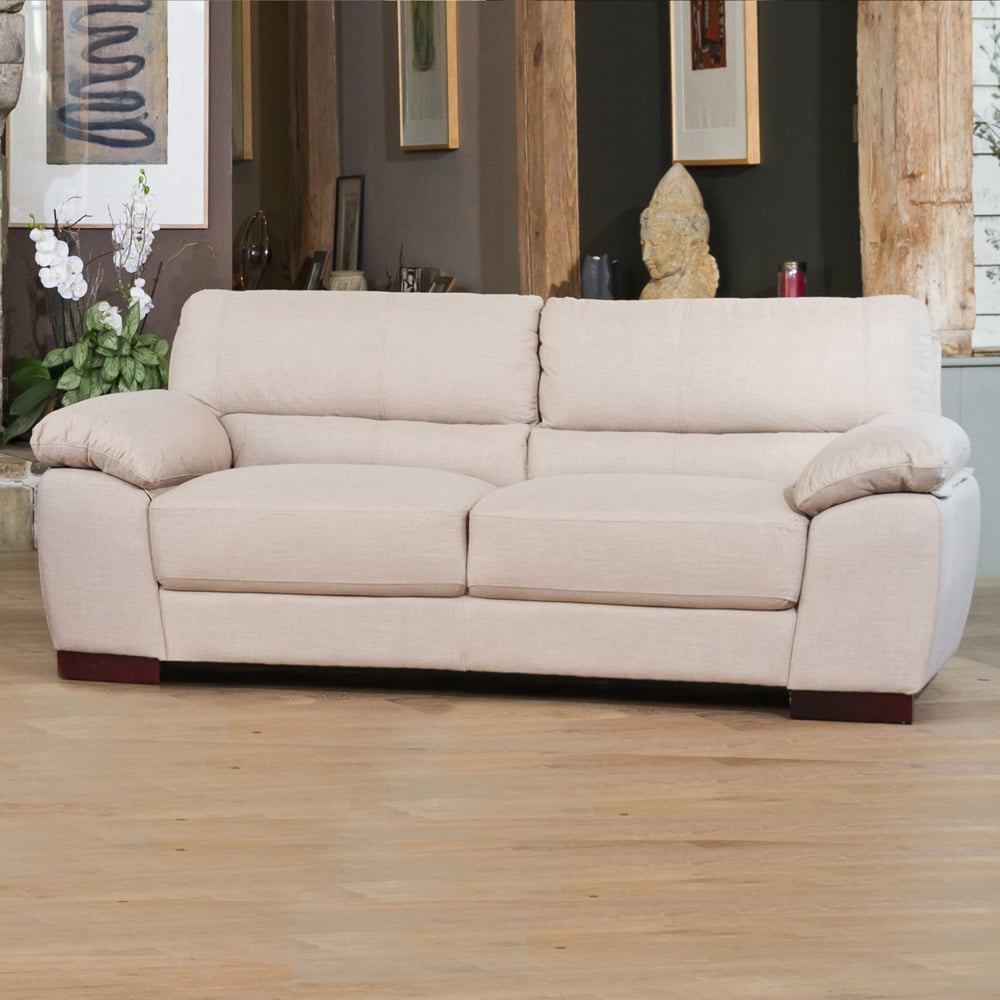 Westbrook 3 Seater Sand Textured Fabric Sofa Image 1