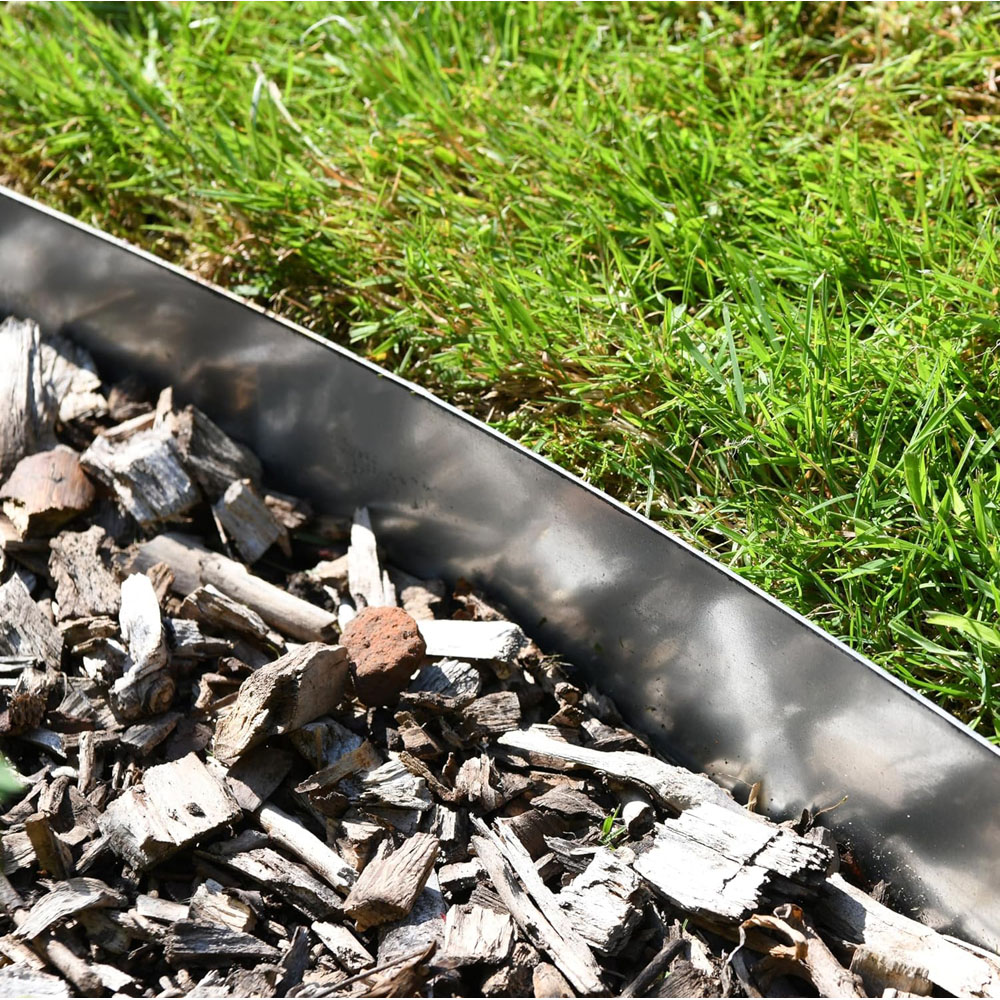 Garden Gear Grey and Silver Metal Border Edging 4 Pack Image 2