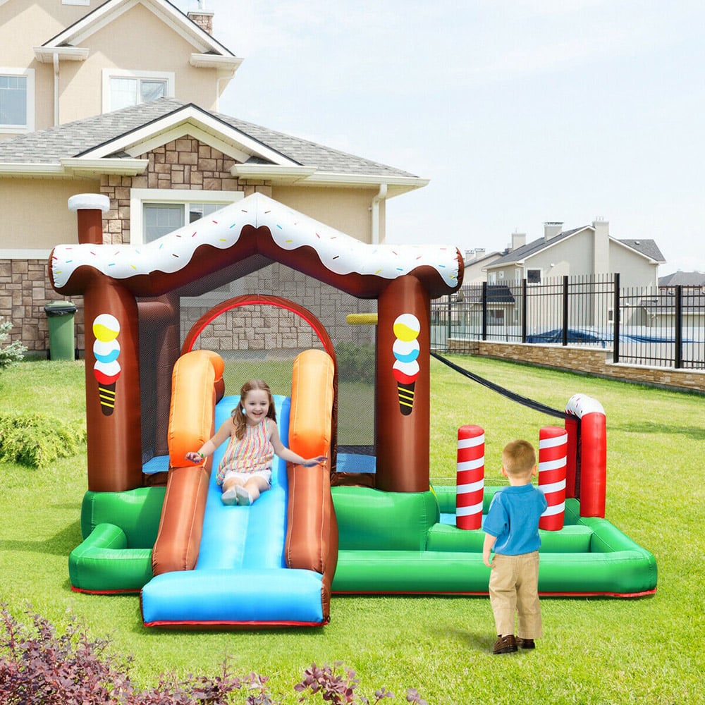 Costway Inflatable Bouncy Castle with Slide Image 4