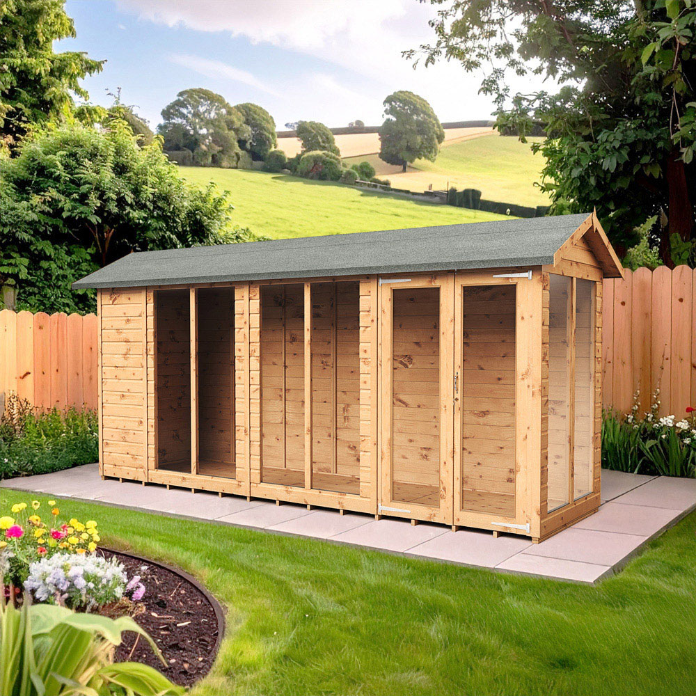 Empire Sheds 4 x 14ft Double Door Tongue and Groove Wooden Apex Garden Shed Image 2