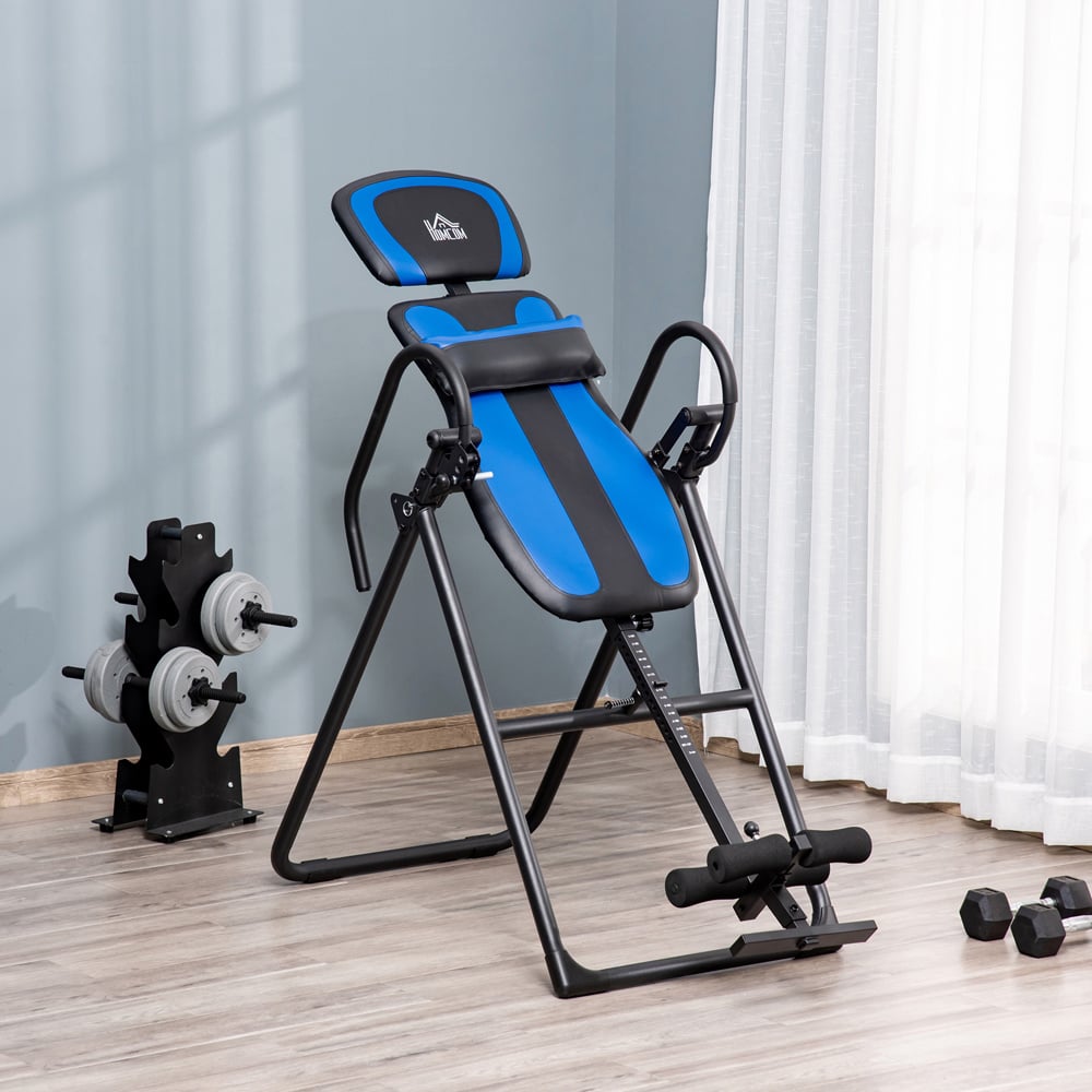 HOMCOM Foldable Gravity Inversion Table with Soft Ankle Cushions Image 2