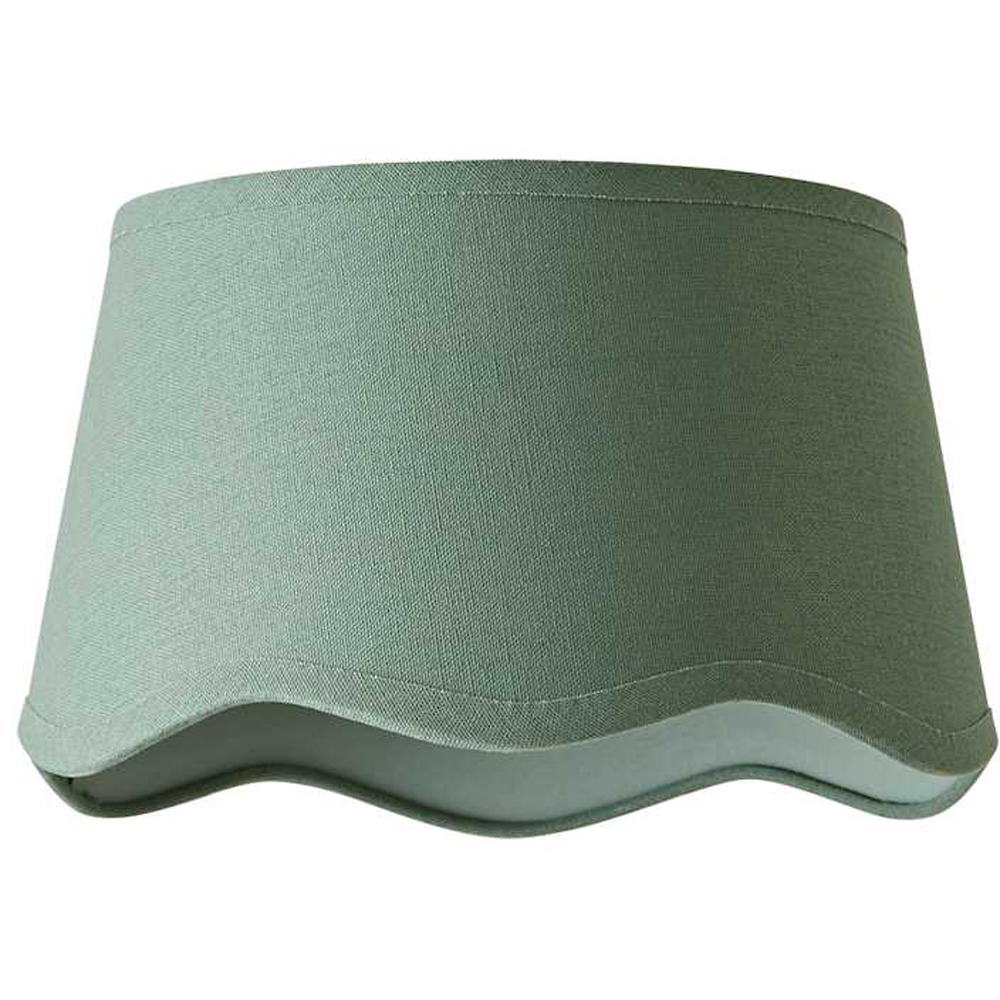 ValueLights Mabel Sage Linen Scallop Edge Small Lamp Shade Image 1