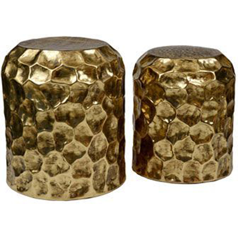 Premier Housewares Handcrafted Vintage Stool Set of 2 Image 2