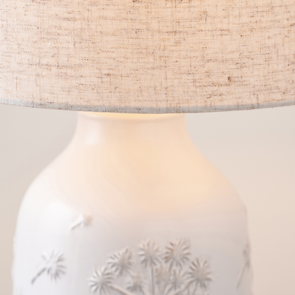 Pacific Lifestyle Flora White Floral Ceramic Table Lamp Image 4
