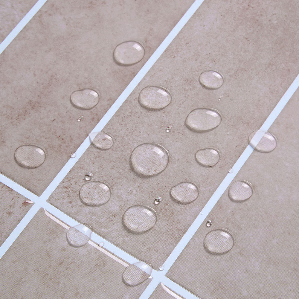 Living and Home Grid Effect Light Pink Peel and Stick Wall Tile Sticker 10 Pack Image 4