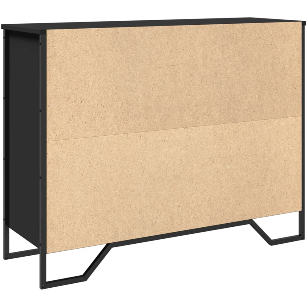 vidaXL 3 Door 3 Drawer Black Wooden Sideboard Image 6