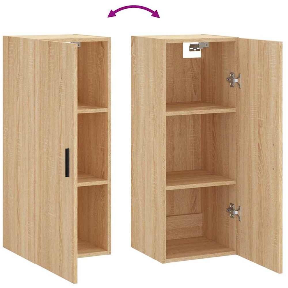 vidaXL Single Door Sonoma Oak Wall Mounted Slim Storage Cabinet Image 8