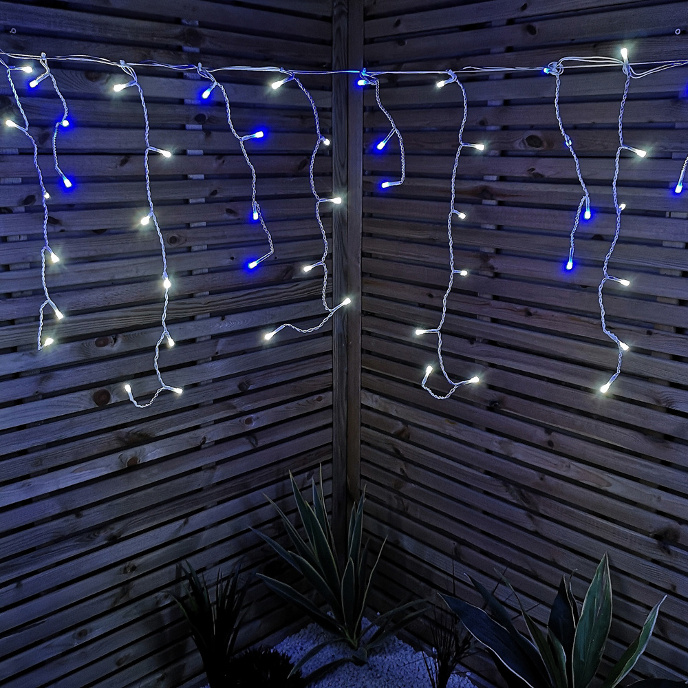 Samuel Alexander Blue and White LED Christmas Frosted Icicle Lights 5.1m Image 5
