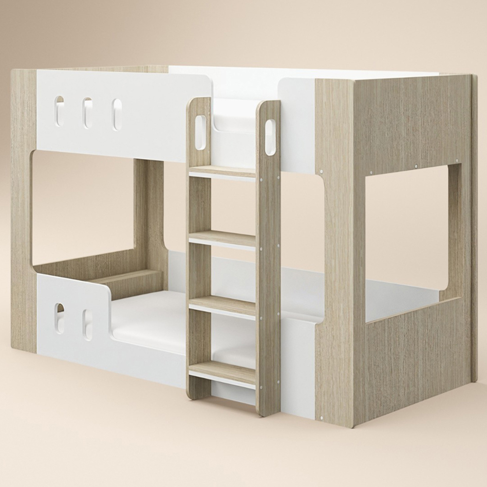 Flair Willow White and Oak Low Bunk Bed Image 2