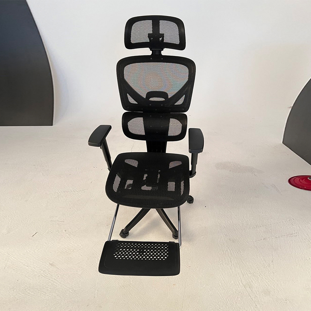 Living and Home Black Height Adjustable Mesh Office Chair with Footrest Image 8