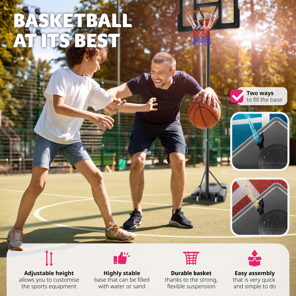 tectake Dirk Black Basketball Hoop Image 3