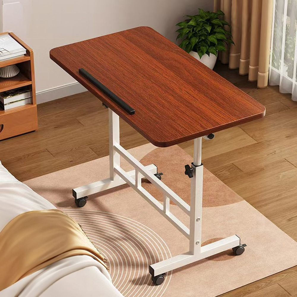Living and Home Height Adjustable Mobile Laptop Desk Dark Walnut Image 7