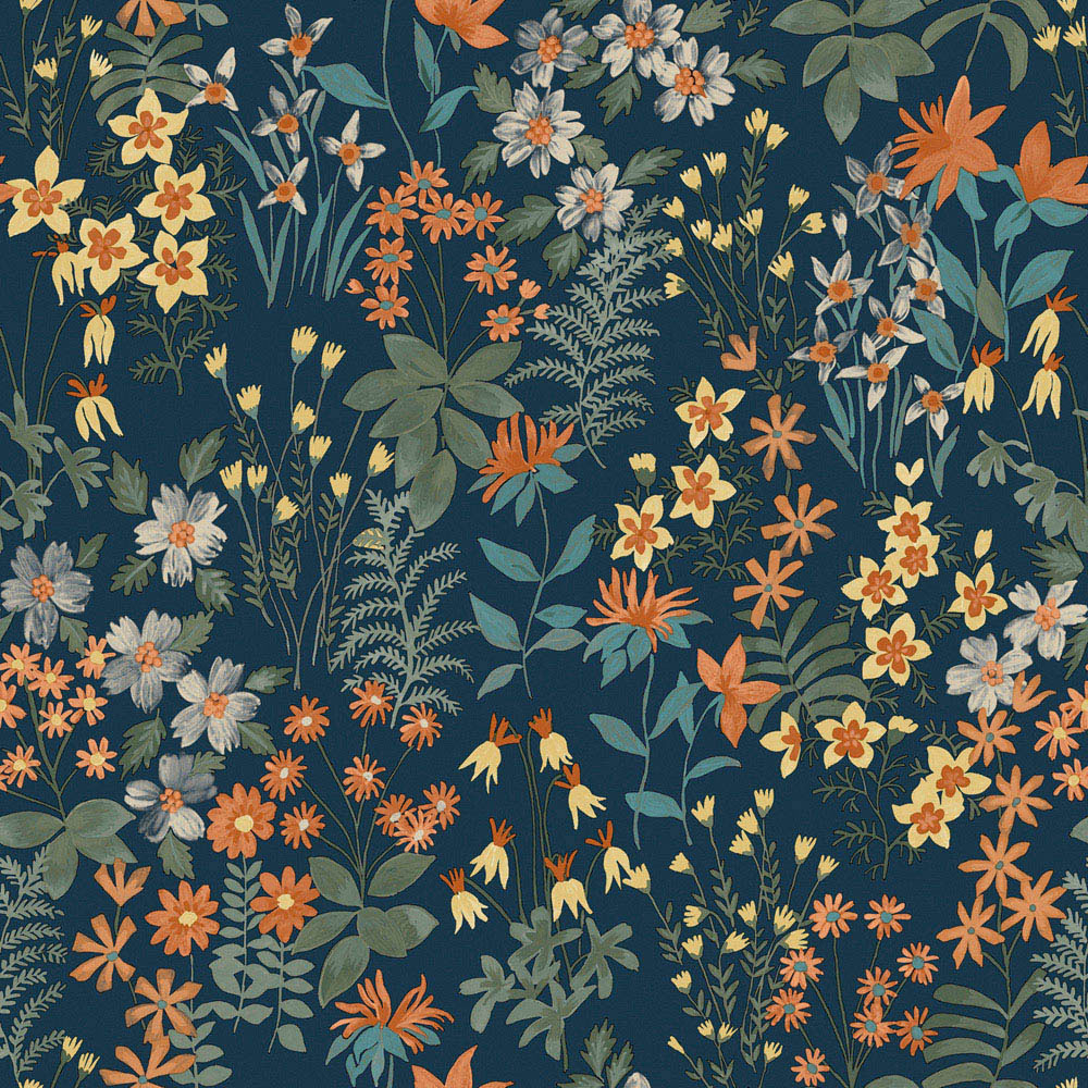 Grandeco Agnala Navy Wallpaper Image 3