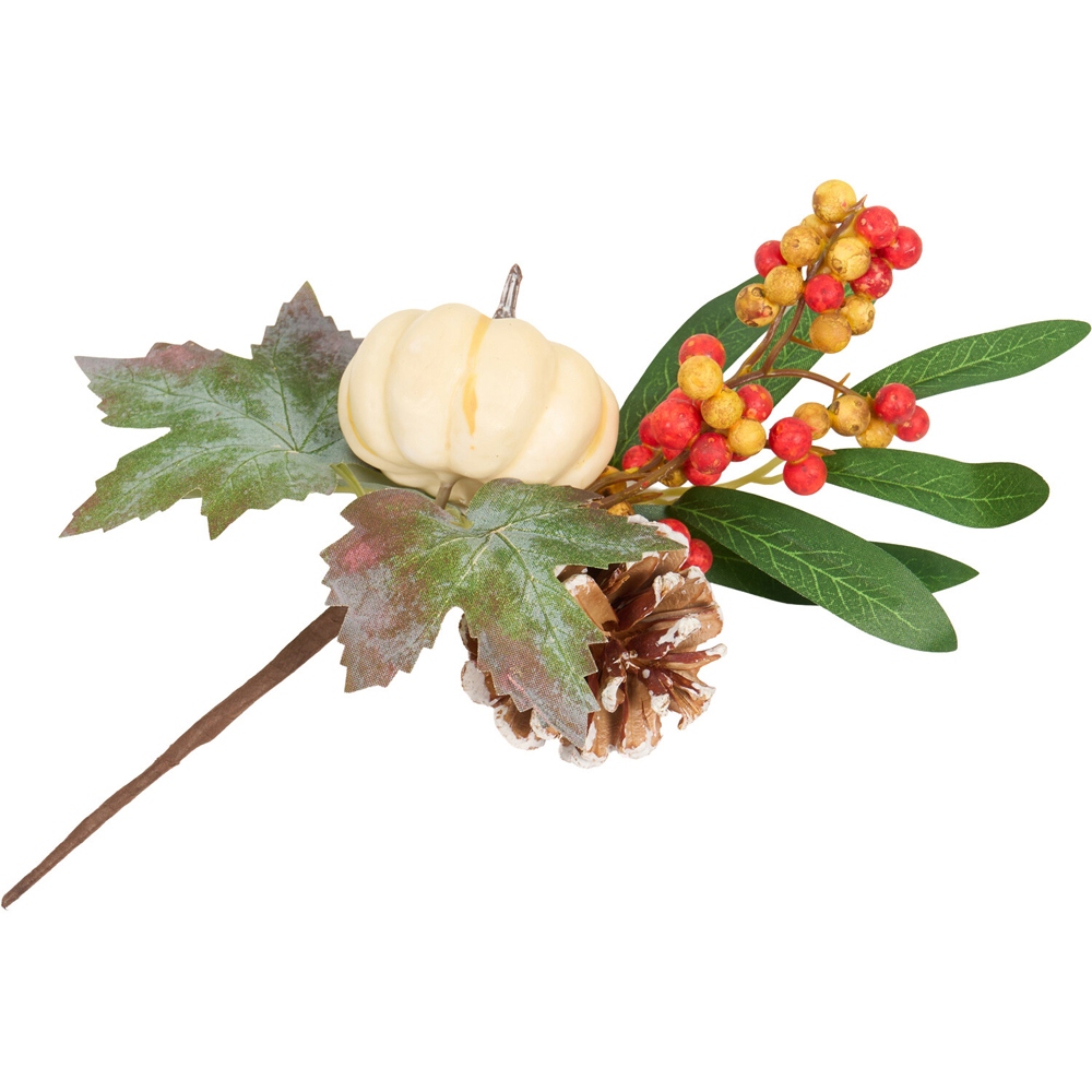 White Pumpkin Flower Pick Image 4