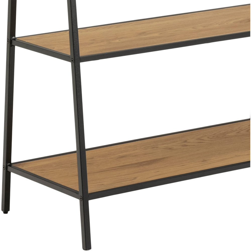 Florence Seaford 2 Shelf Oak and Black Metal Clothes Rack Image 7