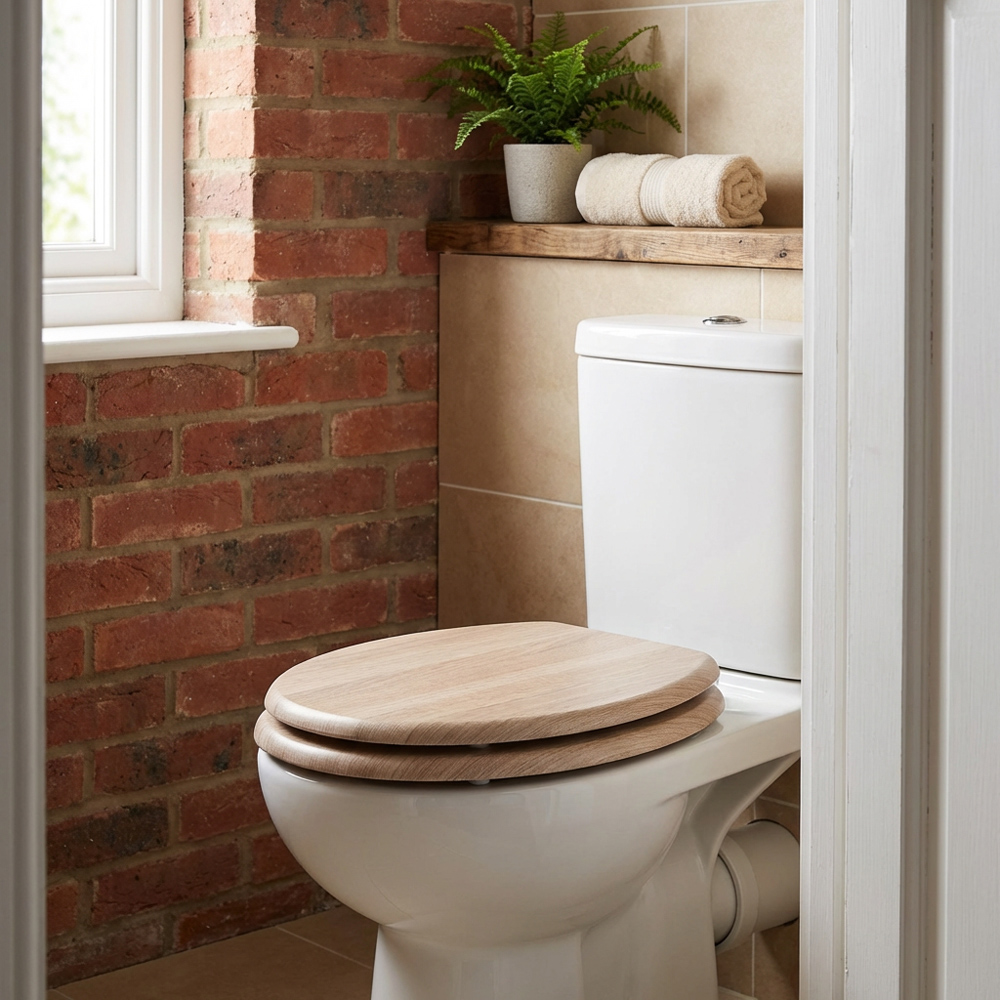 Phantom Oak Wooden Effect Toilet Seat Image 2