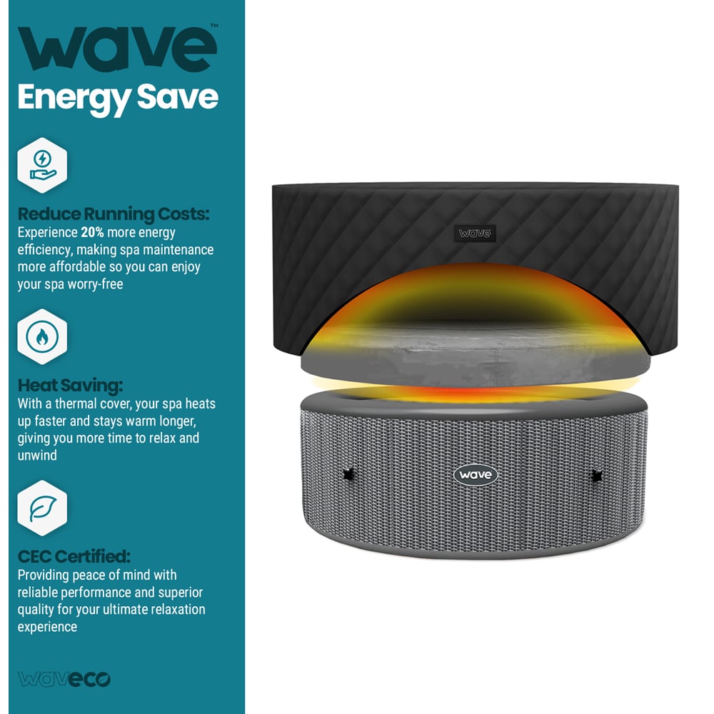 Wave Atlantic 4 Person Round Thermal Hot Tub Cover Image 3