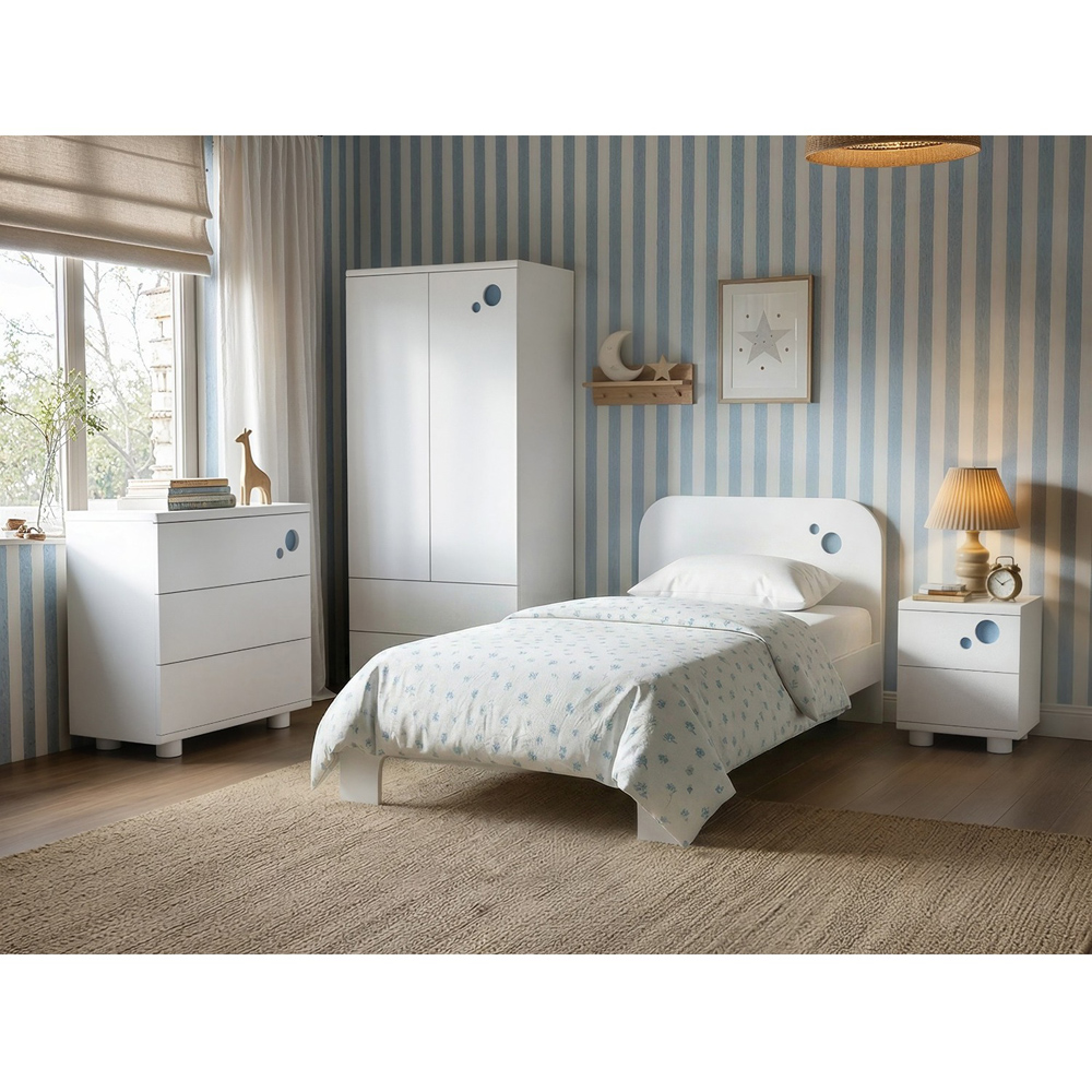 Flair Livana Single White and Blue Bed Image 5