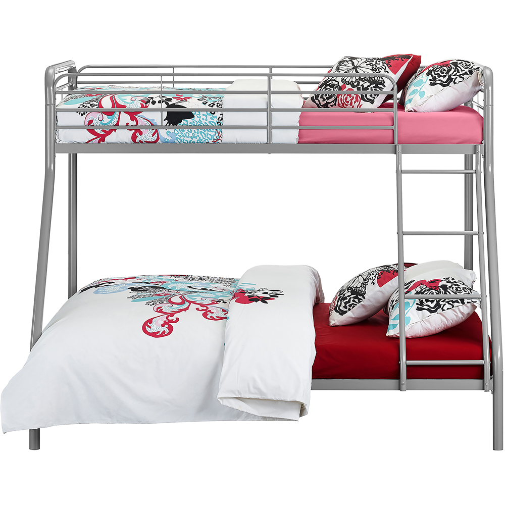 Dorel Single with Double Grey Metal Bunk Bed Image 3