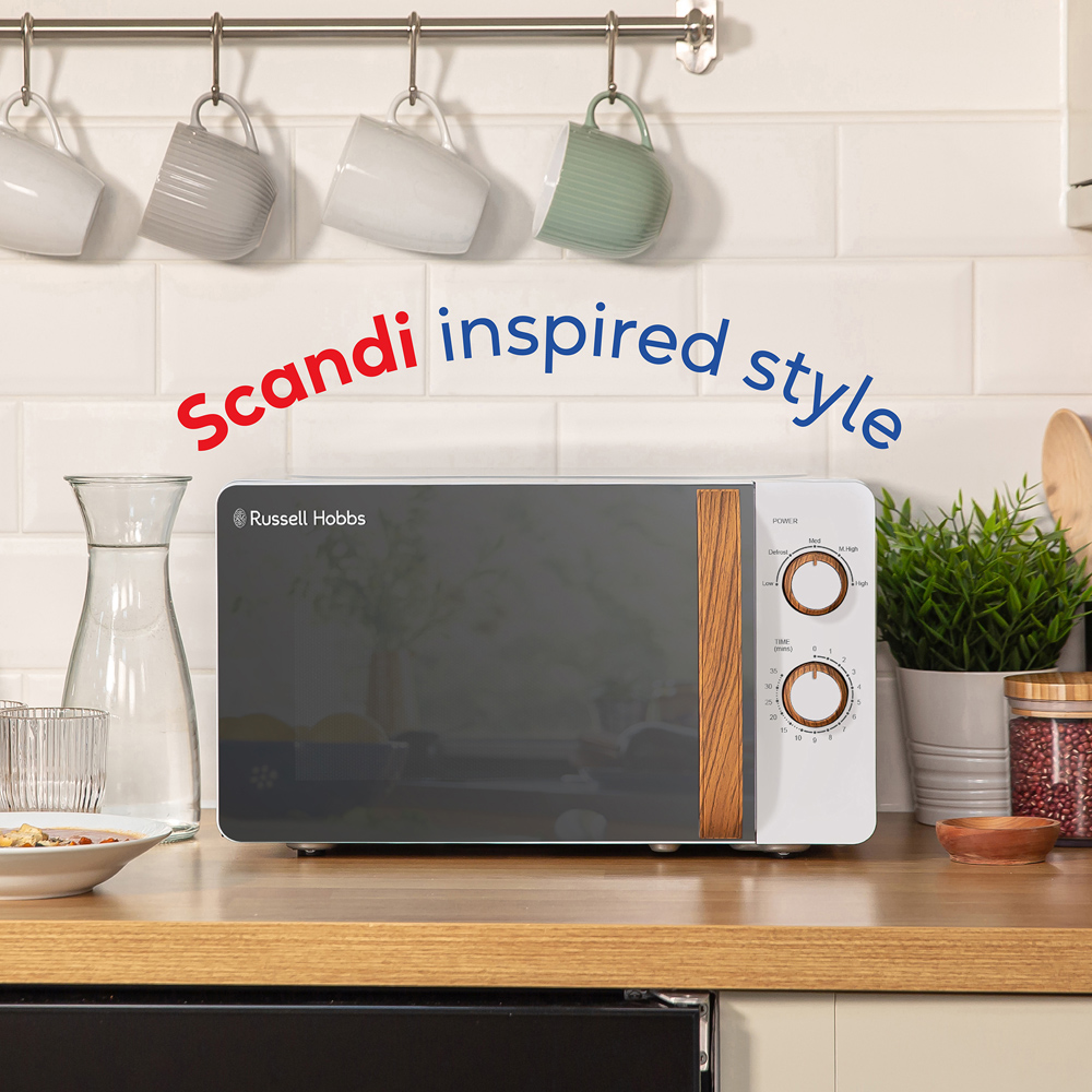 Russell Hobbs RHMM713-N White 17L Scandi Compact Manual Microwave 700W Image 4