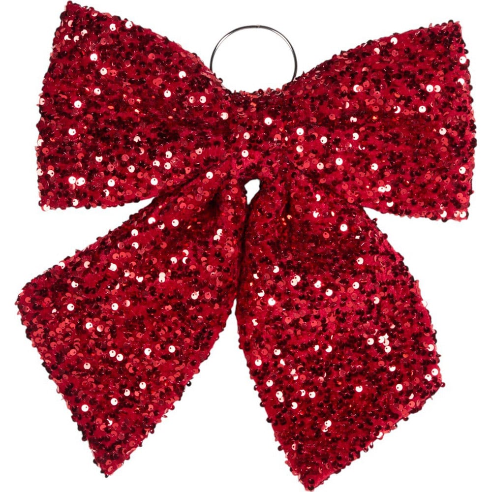 Sequin Sponge Bow Red Image 1