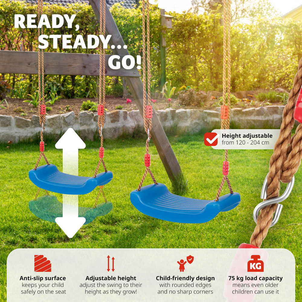 tectake Blue Slip Resistant Swing Image 3