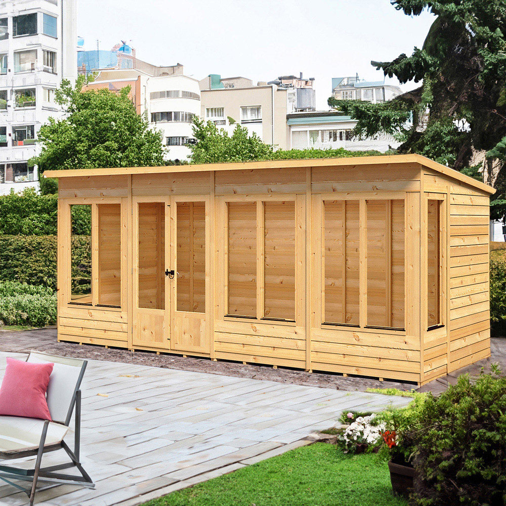 Shire Alora 16 x 6ft Overlap Pent Garden Summerhouse Image 2