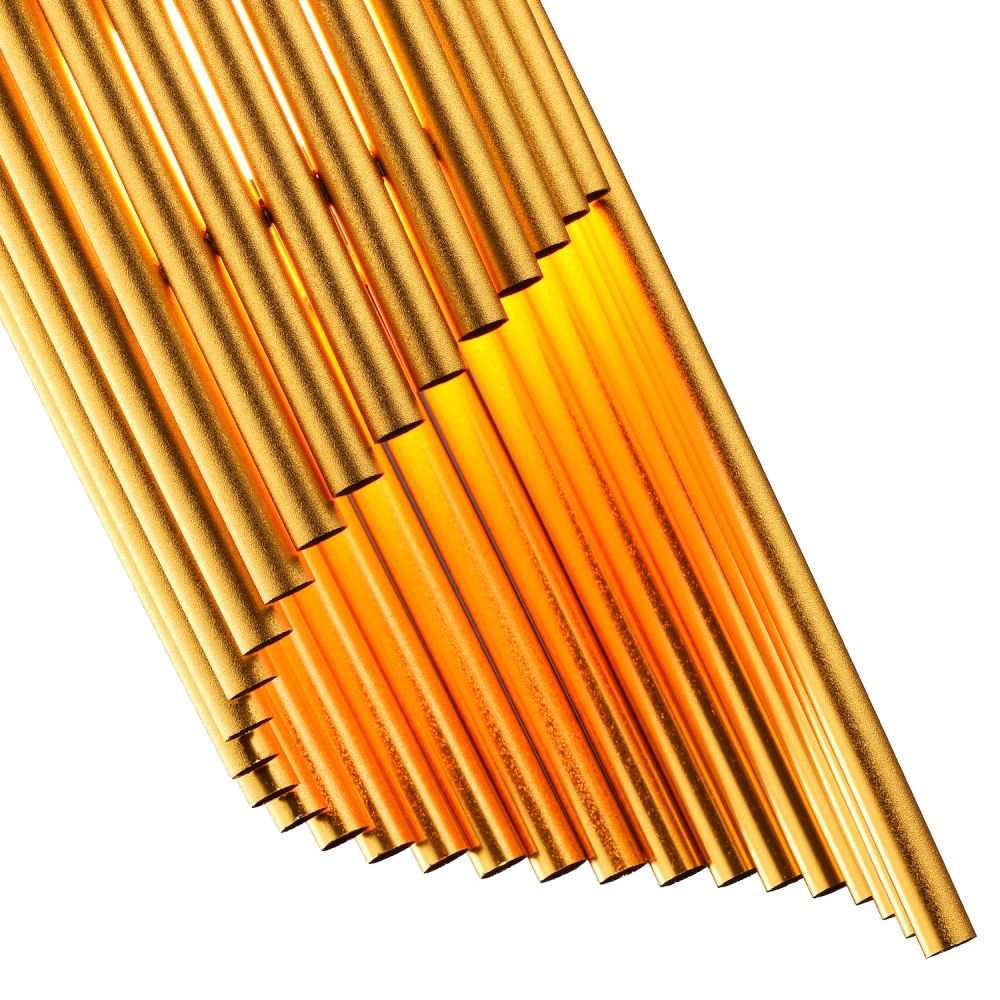 Happy Homewares Designer Satin Gold Tubular Bells Styled Pendant Shade Image 3