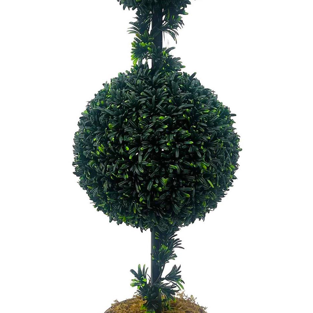 Leaf Podocarpus Double Ball Topiary Artificial Tree Pot 90cm Image 4