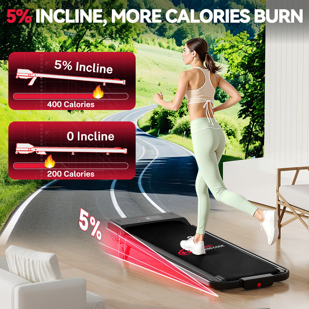 Rattrix Black Manual Incline Foldable Treadmill Image 5
