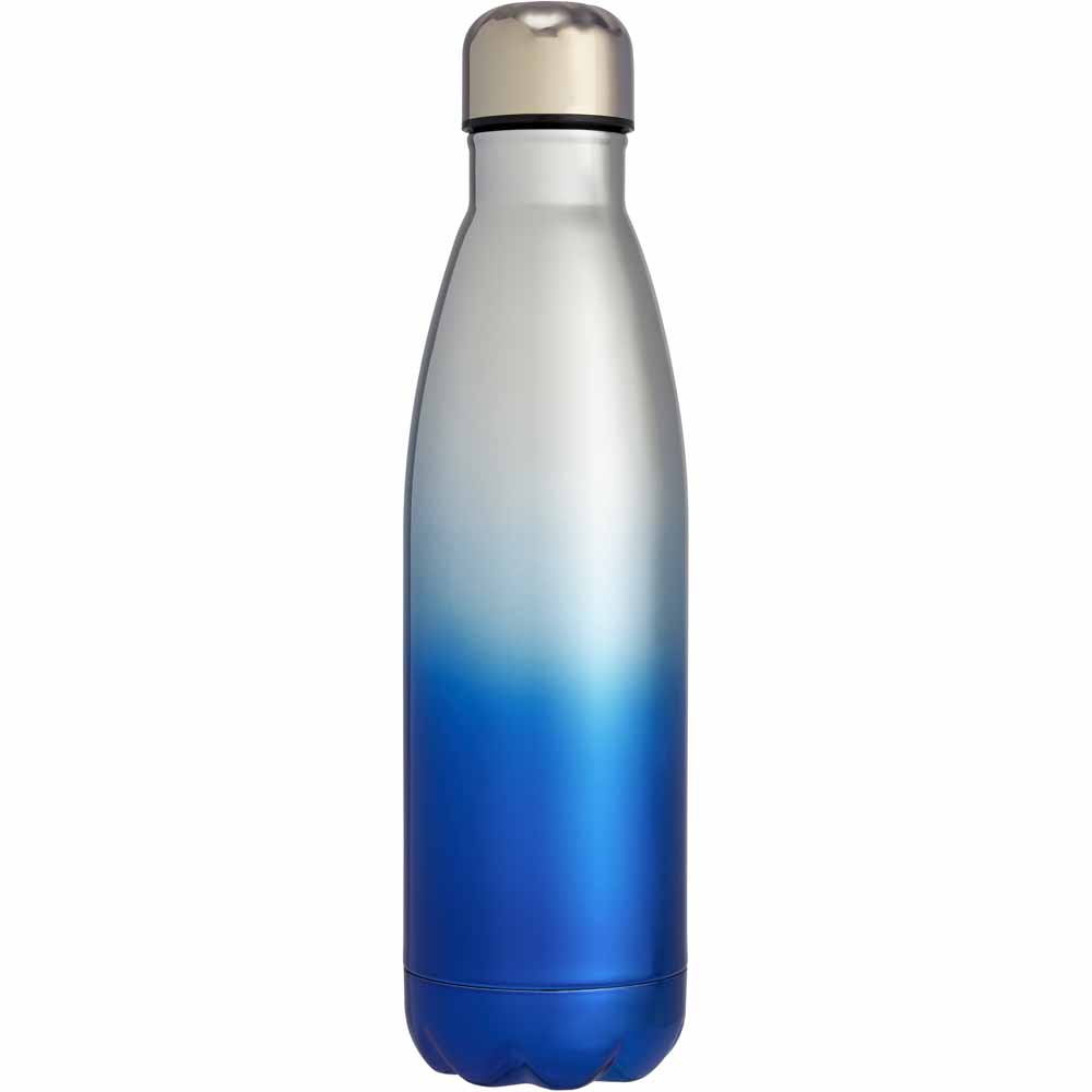 Wilko Blue and Silver Ombre Double Wall Bottle Image