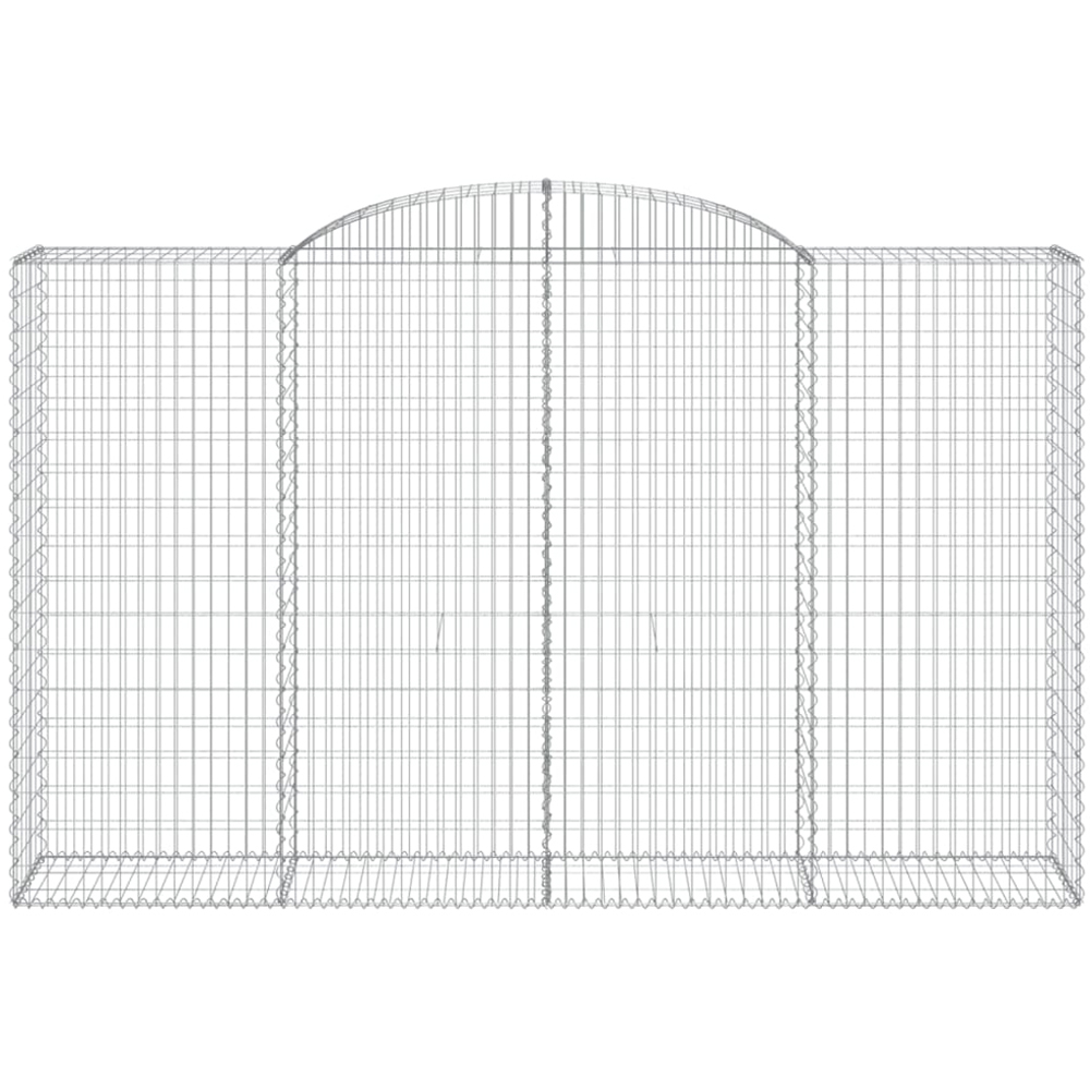 vidaXL Silver Galvanised Iron Arched Gabion Basket 300 x 50 x 180/200cm 8 Pack Image 3