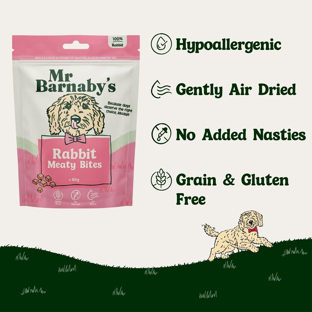 Mr Barnaby's Rabbit Meaty Bites Dog Treats 80g 2 Pack Image 5