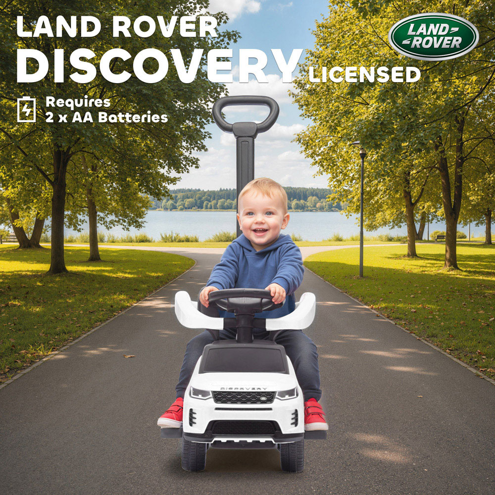 Tommy Toys AIYAPLAY 2-in-1 White Licensed Land Rover Baby Push Car with Guardrail Image 5