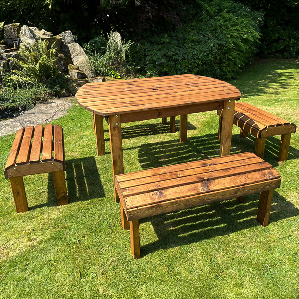 Charles Taylor Knights 6 Seater Garden Dining Bench Set Image 2